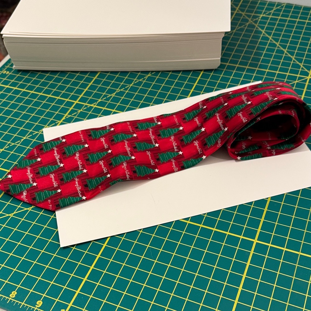 Hallmark Red and Green Christmas Tree Tie